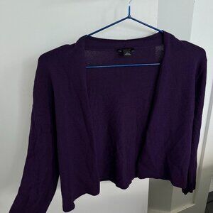 Ann Taylor Purple Shrug Cardigan 3/4 Length Sleeve - Size Small